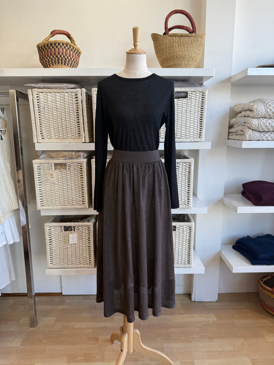 The Grace Skirt – Cashmere & Silk Brown