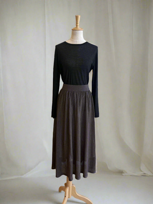 The Grace Skirt – Cashmere & Silk Brown
