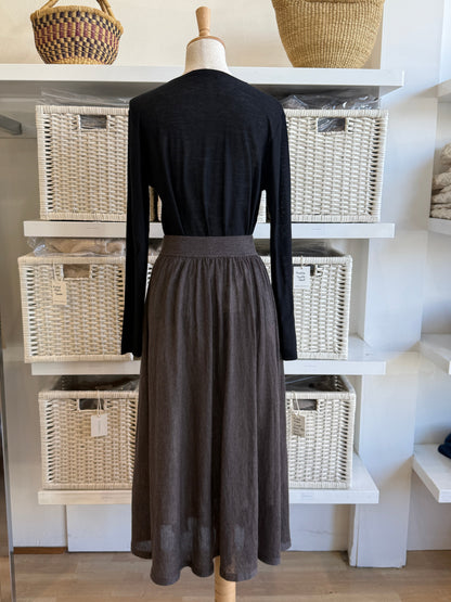 The Grace Skirt – Cashmere & Silk Brown