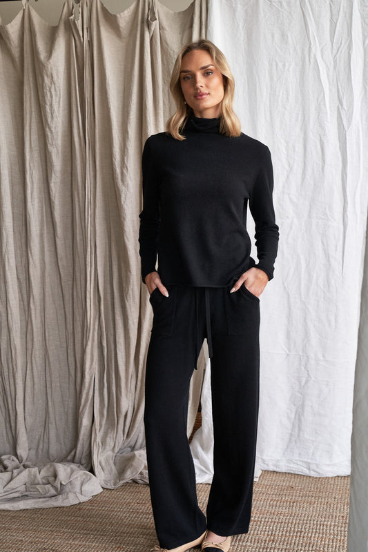 The Simone Cashmere Pants – Black