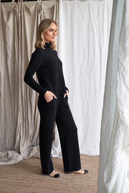 The Simone Cashmere Pants – Black